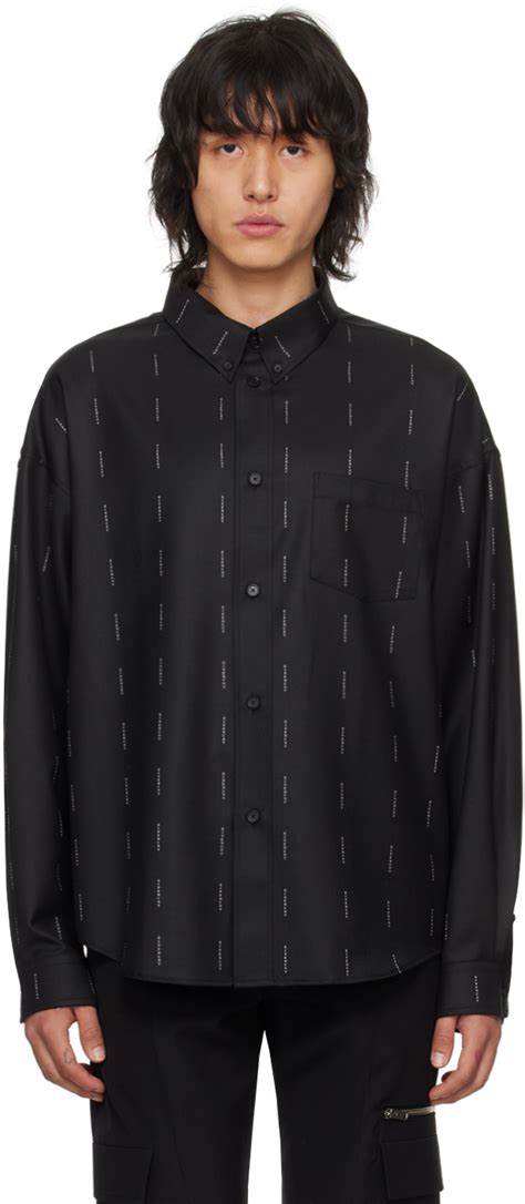 givenchy black button down|Givenchy: Black Jacquard Shirt .